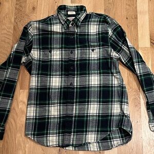 J. Crew Men's Black and White Plaid Shirt